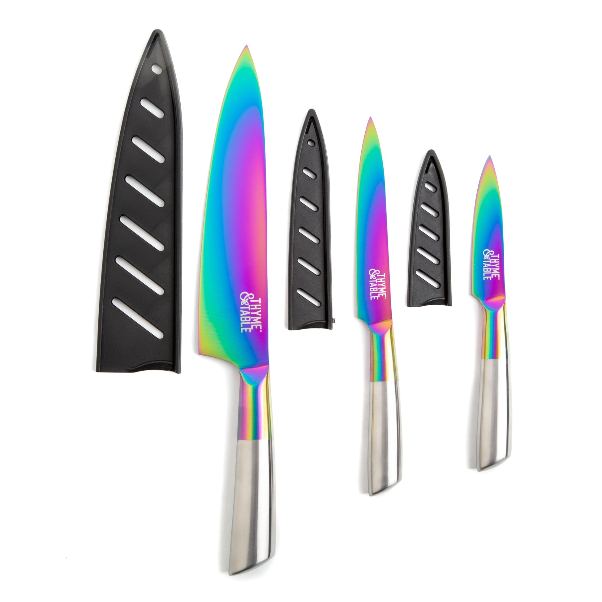 Aiheal Knife Set, 16 Pieces High Carbon Stainless Steel Rainbow Color