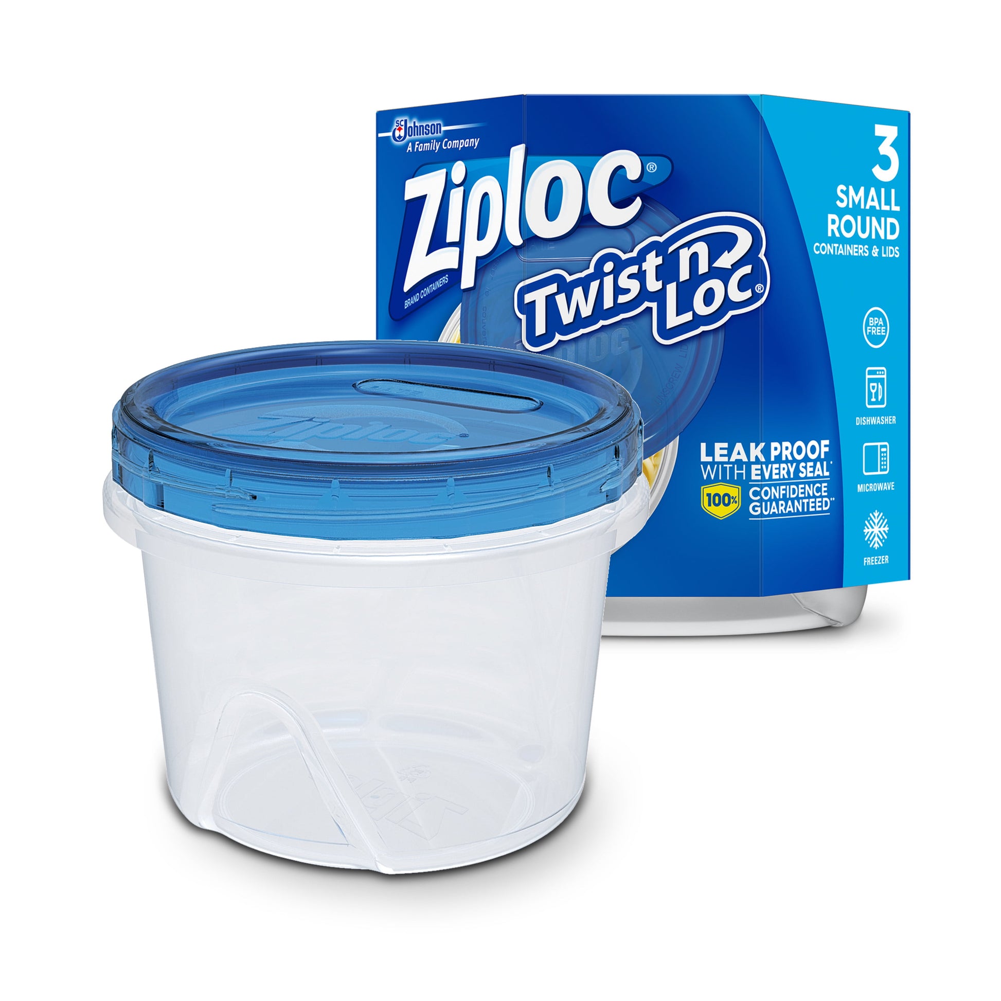 Ziploc Brand Twist N Loc Small Round Food Storage Containers With