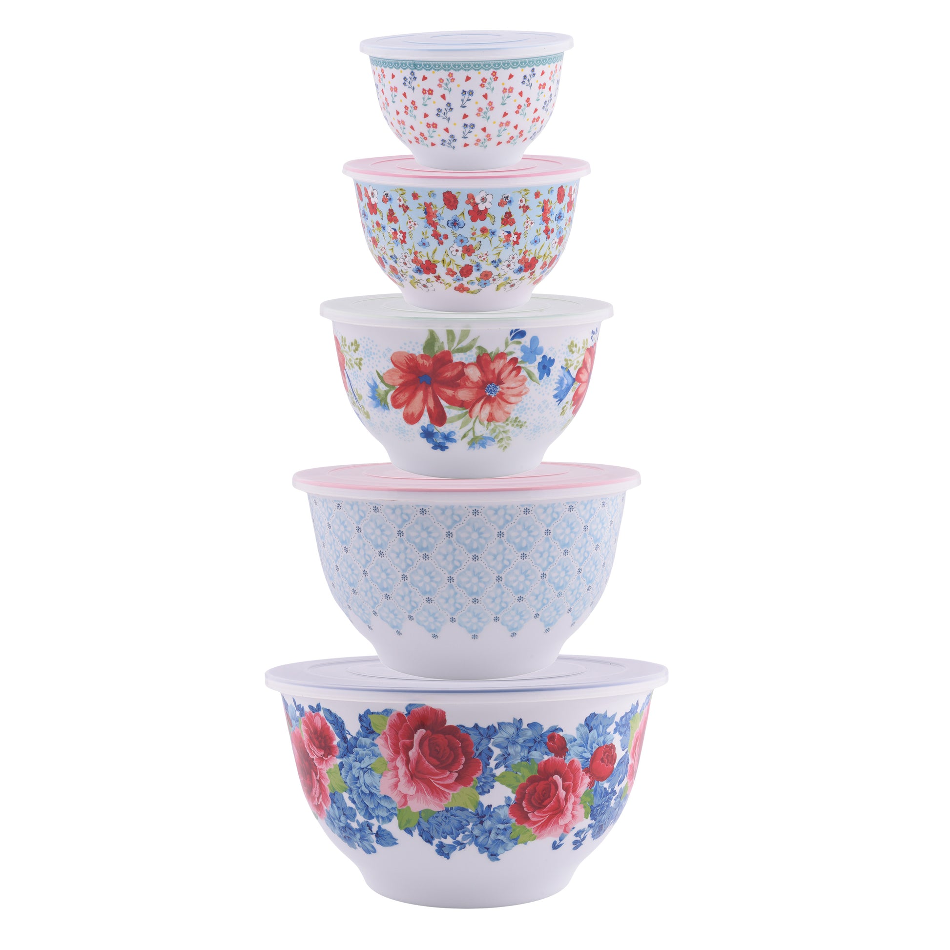 The Pioneer Woman Melamine Mixing Bowl Set, 10 Pieces, Heritage Floral –  1mart