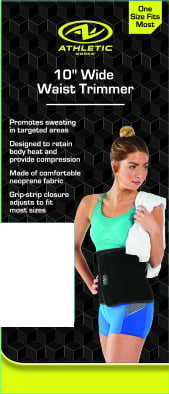 Athletic Works Waist Trimmer, 10-Inch Wide, Adjustable Fit, Promotes Sweating, Neoprene Material