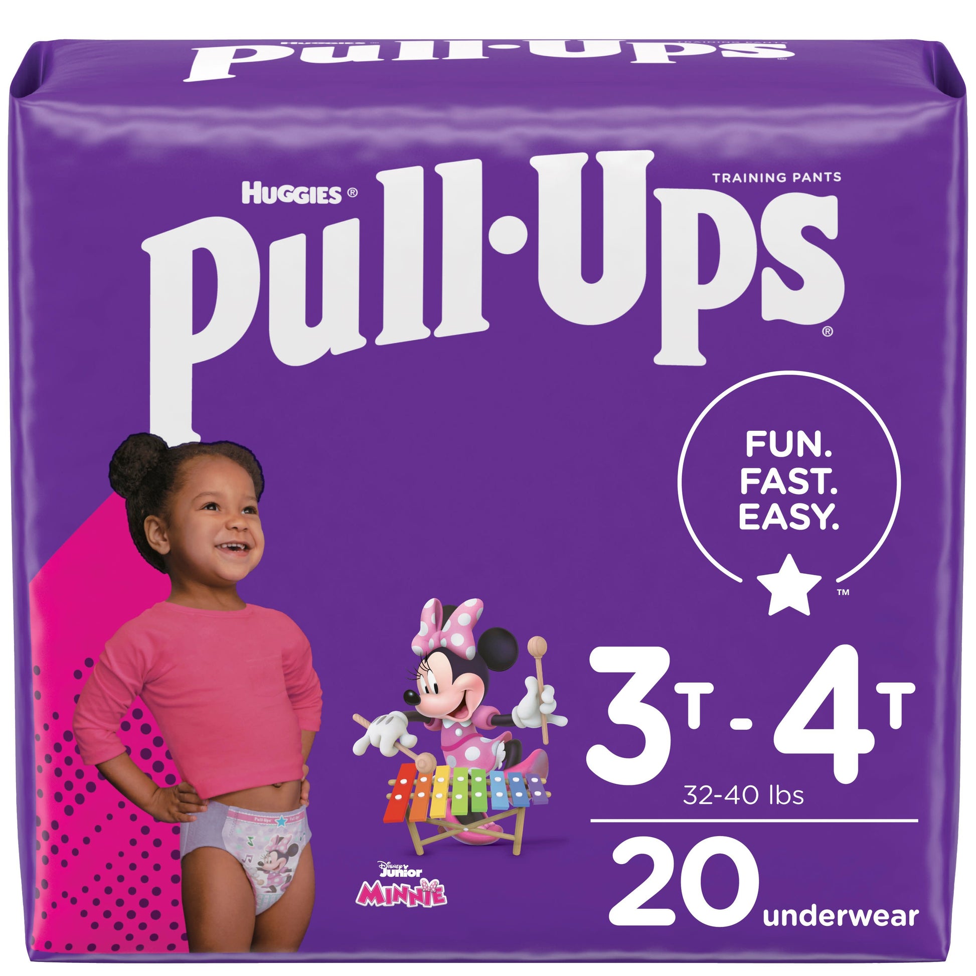 Pampers Easy Ups Training Underwear Girls, Size 4 2T-3T, 120 Count