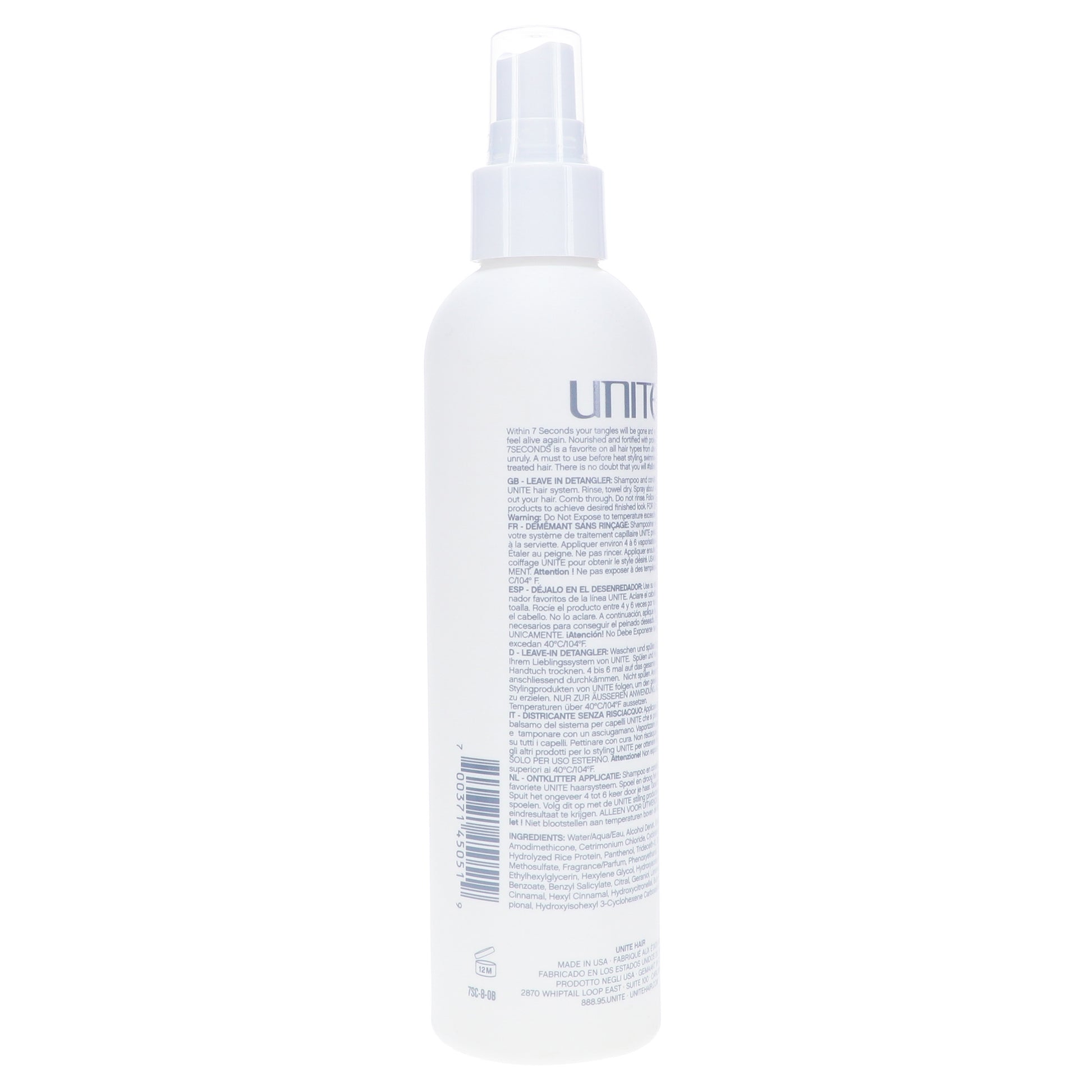($29.50 Value) Unite 7Seconds Condition Leave In Detangler Hairspray, 8 Oz