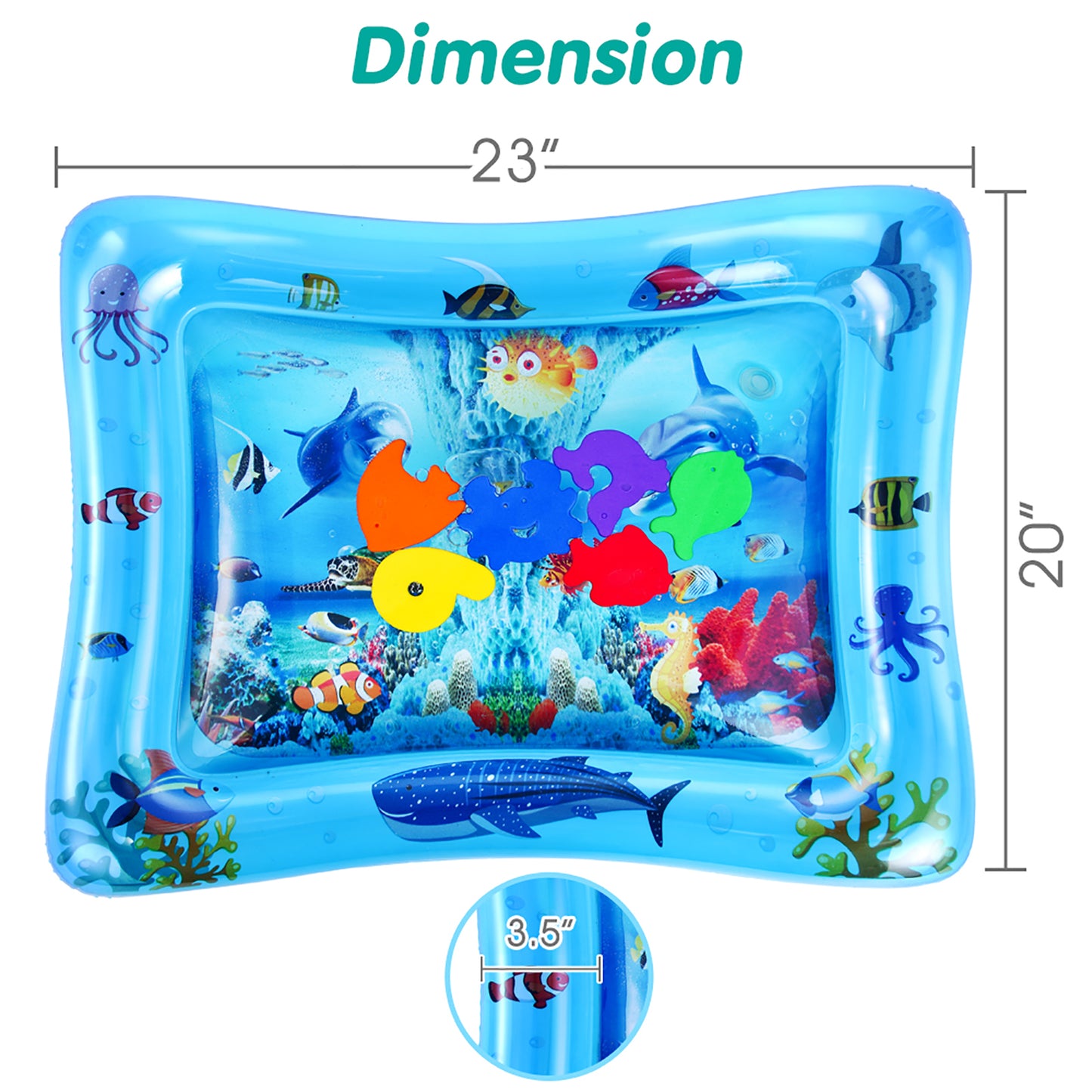 Vatos Tummy Time Inflatable Water Play Mat for Infants and Baby, Aged 3+ Months